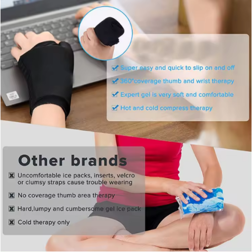 Cooling-warming compress for the wrist